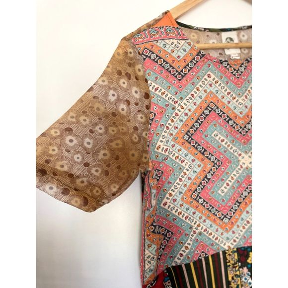 TINY Anthropologie Mixed Print Boho Floral Dress Size XS- Small b142 - Picture 6 of 12